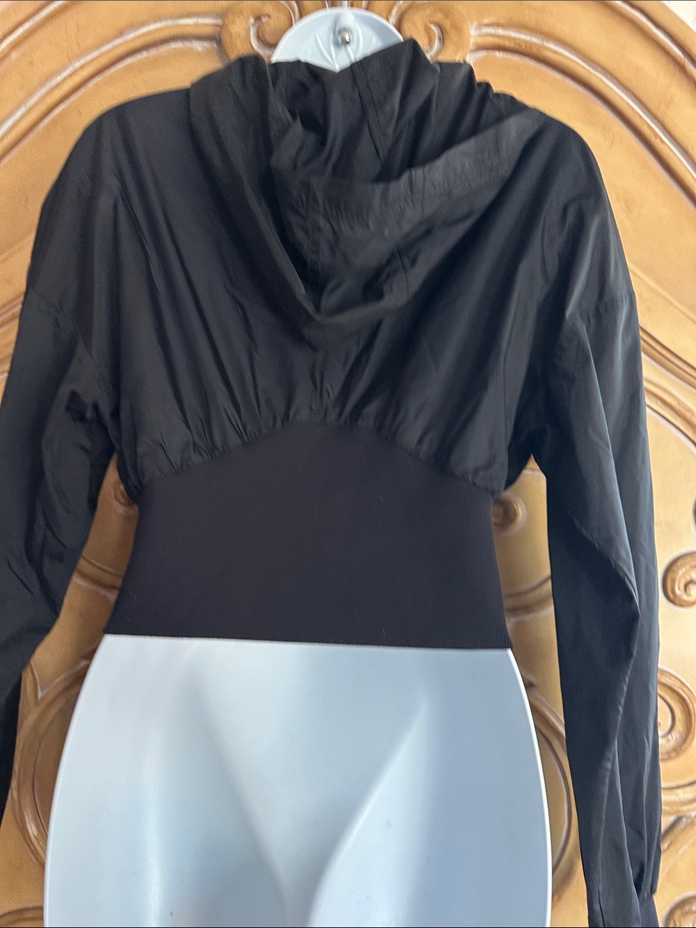 ALO Women's Black Hooded Bomber Jacket - Casual Zip-Up - Picture 6 of 11